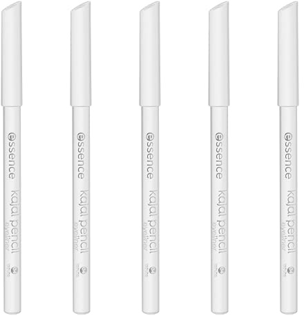 Esence Kajal Pencil, nº 04 blanco, definitivo, duradero, vegano, sin microplásticos, sin nanopartículas, 5 unidades (5 x 1 g)