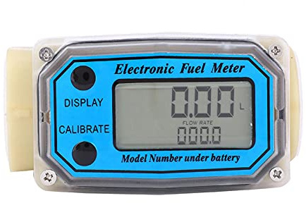 Mini digital turbin flödesmätare, flytande vattenmätare bränsleflödesmätare 15-120 l/min 1 tum NPT