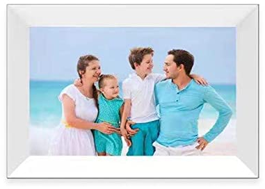 DENVER Digitaler Bilderrahmen Weiß 10,1 Zoll mit WLAN – Frameo Digital Photo Frame mit Touchscreen & 16 GB Speicher – Elektrischer Fotorahmen mit App‑Steuerung, USB & microSD, Bilderrahmen Digital
