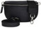 Bella Blossom Bauchtasche Damen, Umhängetasche aus 100% Echtleder, Elegante Crossbody-Bag mit gemusterten & verstellbaren Schultergurt, Schultertasche für jeden Anlass Schwarz2 M