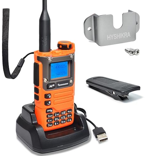 Quansheng UV-K5 (8) VHF UHF bärbar walkie talkie FM NOAA UV-K6 tvåvägsradio för utomhus/lager och logistik/navigering/industriell produktion (Orange, med radiohållare) | FM NOAA UV-K6 Tvåvägsradio för utomhus/förvaring och logistik/navigering