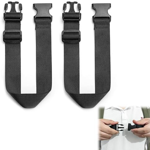 2 PCS Bum Bag Extender, Belt Extender for Fanny Pack Strap Extension, Waist Bag Belts, Adjustable Backpack Chest Strap, Black, 40 cm / 15.7 in