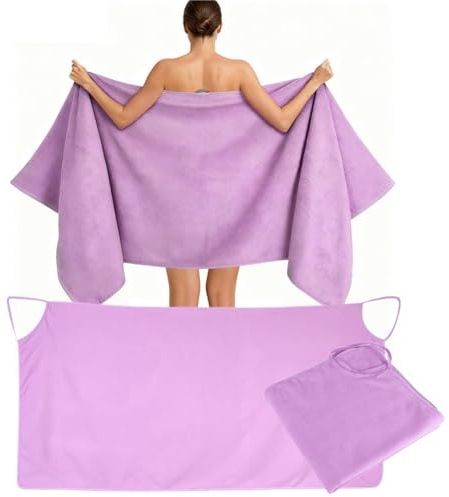 Sunicon Serviette de Bain Portable pour Femme, Kilt de Sauna, Serviette de Bain pour Femme avec Bretelles, Robe de Bain, séchage Rapide, 100% Microfibre, 550 g/m², Moderne, 1 unité, All Ages