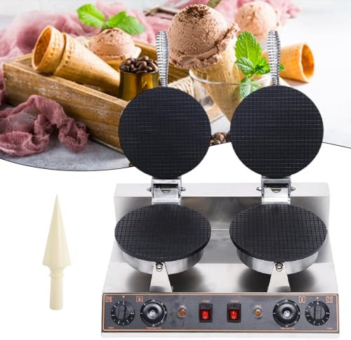 MáQuina Comercial Para Hacer Conos De Helado, MáQuina Para Hacer Conos De Waffle, MáQuina EléCtrica Para Hacer Moldes Para Rollitos De Huevo De Acero Inoxidable,Double-110V