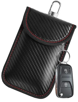 YLK Bolsa Faraday Llaves Coche, Estuche para Llaves de Coche Anti-RFID, Funda para Llaves de Coche Anti-RFID, Bloqueador de Señal RFID, Bloqueo de Invasión Electromagnética, Antirrobo