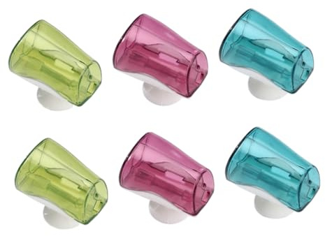 POPETPOP Coprispazzolini Ventosa 6 Pezzi in Plastica Resistente, Facile da Installare per Bagno e Cucina, Protezione Igienica e Compatta per Spazzolini da Denti Colore Casuale