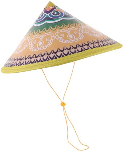 SOIMISS Sombrero de Bambú Tradicional Chino para Adultos Accesorio para Danza Fiestas y Actuaciones Escénicas para Protección Solar y Decoración Temática