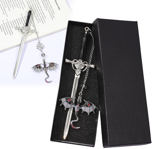 Metal Marque Page, Sword dragon signets Marque-Page éPée Livré Avec un Pendentif Antiquité Style vintage Pour Les Amateurs De Lecture Cadeau Amusant Pour Les Femmes Et Les Hommes