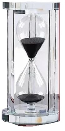 Sablier de 15 à 60 Minutes, minuterie sable, cuisine, école, moderne, verre, horloge, minuteries thé, décoration la maison(Balck,15min)