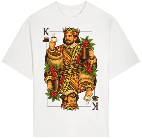 Regal King firar kaffekultur unisex tungvikt bomull t-shirt vit