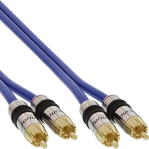 InLine 89750P Cinch kabel AUDIO, PREMIUM, förgylld kontakt, 2 x kontakt/stickpropp 0,5 m