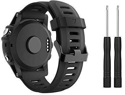 Supore Ersatzarmband aus weichem Silikon, atmungsaktiv, kompatibel mit Fenix 3 / Fenix 3 HR/Fenix 5X / Fenix 6X / Fenix 6X Pro, schwarz, lässig