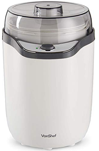 VonShef Yoghurt Maker Machine – Yogurt Maker with Strainer & Recipes Included, 1.8L, Ideal for Greek & Natural Yoghurt with No Sugars or Preservatives, Easy Cleaning & Simple Operation - White