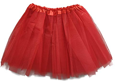 MUNDDY® - Tutu Elastico Tul 3 Capas 30 CM de Longitud para niña Bebe Distintas Colores Falda Disfraz Ballet (Rojo)