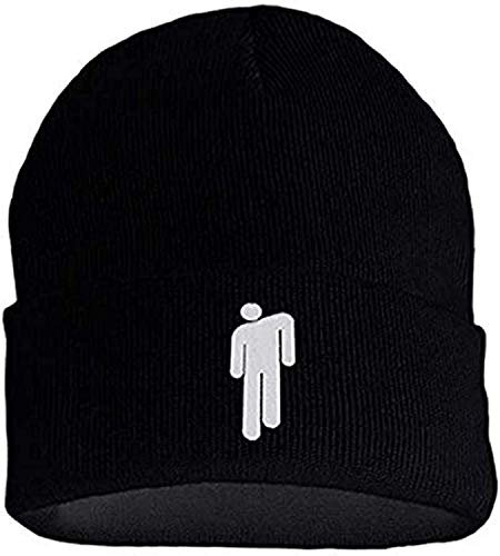 JFAN Strickmütze Damen Unisex Warm Winter Einfarbig Fleece Gefüttert Hip-Hop Ski Skull Cap Geschenke für Freunde Kappe Schwarz One Size