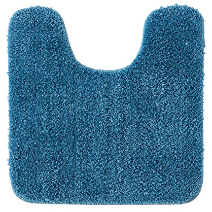 Miulee Absorberande WC-/toalettmatta, halkfri u-formad badmatta med hög absorptionsförmåga, mattor, supermjuk mysig och lurvig mikrofibermatta för badrum, blå, 50 x 50 cm