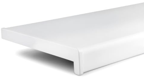 TJ Fensterbank Innen I 15 cm x 50 cm I weiß I hochwertige PVC Fensterbank mit Seitenabschluss I Fensterbrett kratzfest & feuchtigkeitsundurchlässig I pflegeleichter & langlebiger Fenstersims für Innen