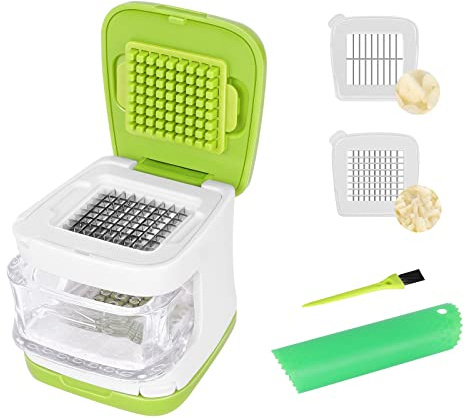 Wisekoti Updated Garlic Press&Peeler Set- Convenient Dicing and Slicing. Chopper, Masher & Crusher, Mincer and Paste