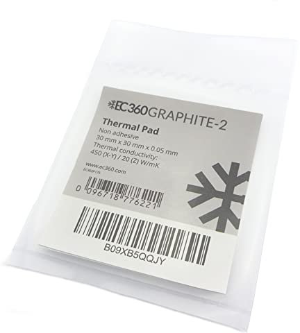 EC360® GRAPHITE-2 20W/mK Almohadilla Térmica de Grafito (30 x 30 x 0,05 mm, grafite-2)