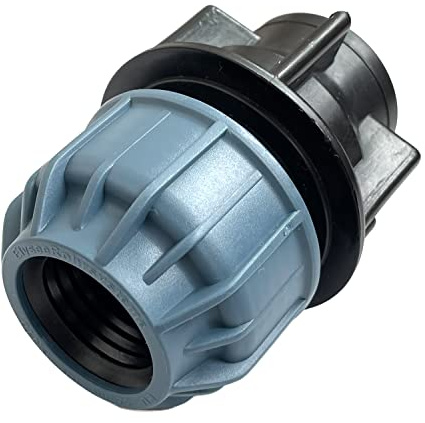 Klemmverbinder Innengewinde 3/4 Zoll für Wasserleitung Trinkwasser Kupplung für PE-Rohr | Verbinder für Schläuche im Bewässerungssystem | Adapter Kunststoffkupplung für Wasserrohr 25 mm