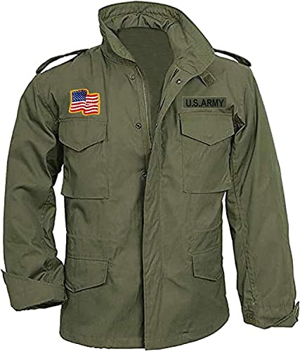 MAXDUD M65 Field Military Commander John First Blood US Army Veste en coton pour homme, olive, XXL
