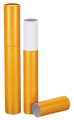 PATIKIL 2 Pouces x 15 Pouces Affiche Tube, 2 Paquet Photo Stockage Tube Calligraphie Peinture Tubes Poste Tubes pour Papier Art dossier, Jaune