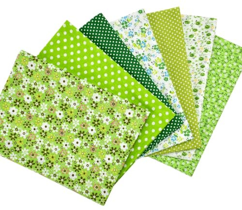 LPAMABA 7 Pezzi Tessuto di Cotone per Patchwork 50x75 cm - Tessuti per Lavori Creativi, Pacchetto Stoffe Colorate per Cucito, Quilting, Trapunte, DIY e Artigianato