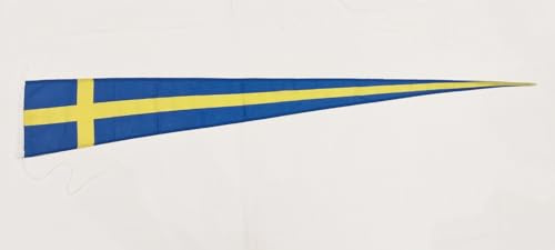 Premium långvimpel tygvikt, robust och väderbeständig fartygsflaggduk – olika storlekar – vimpel SH, flaggstång tillbehör (Sverige, 30 x 200 cm)