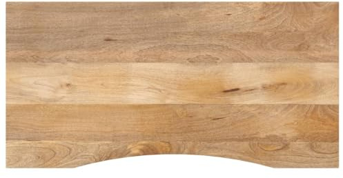 vidaXL Tablero Escritorio con Curva Madera Mango Rugosa 120x60x2,5 cm