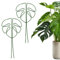 Monstera - Supporto per piante da appartamento, 2 pezzi, in alluminio, con design unico a foglia per piante d'appartamento, supporto per gambi multiuso, per Alocasia e Monstera, colore: verde