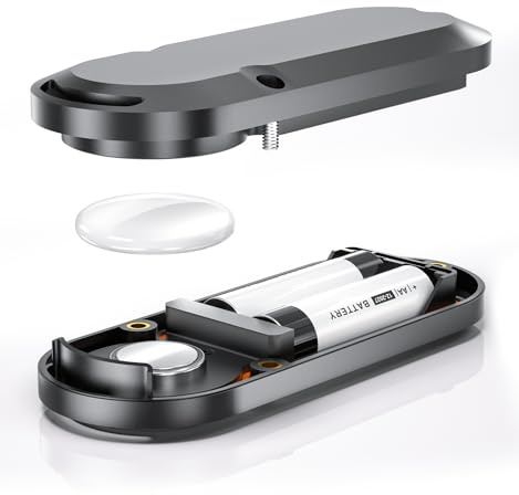 Custodia per batteria con vita prolungata a 10 anni per AirTag, Porta-etichetta impermeabile con batterie AA,14 volte più capacità rispetto alla CR2032, 3 soluzioni di montaggio,confezione da 1 unità