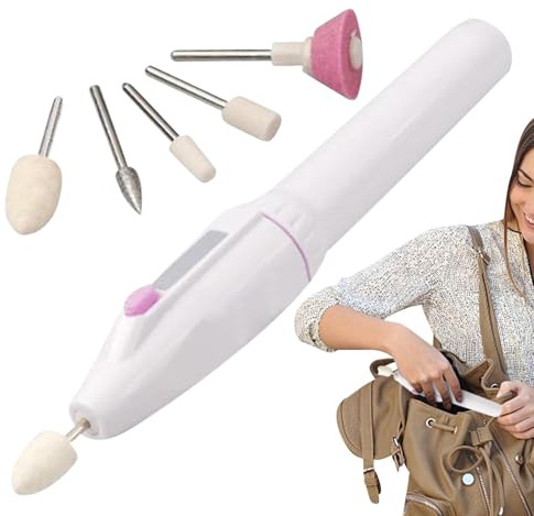 Herramienta eléctrica de lima de uñas – Lijado de uñas ligero, modelado profesional de uñas | Peluquería eléctrica de varias velocidades, amoladora de uñas a batería con cabezales para pulir uñas con