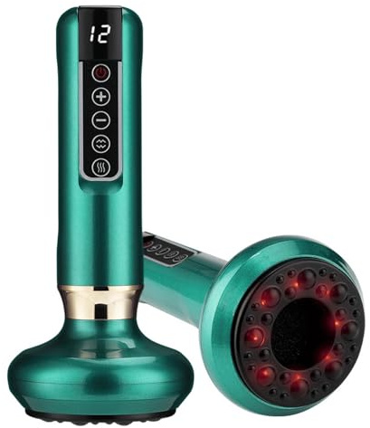 Smart Vacuum Cupping - Coppettazione Elettrica 12 Livelli - Massaggiatore Anticellulite e Cervicale con Luce Rossa e Calore - Coppette Massaggio per Recupero Muscolare e Cupping Therapy