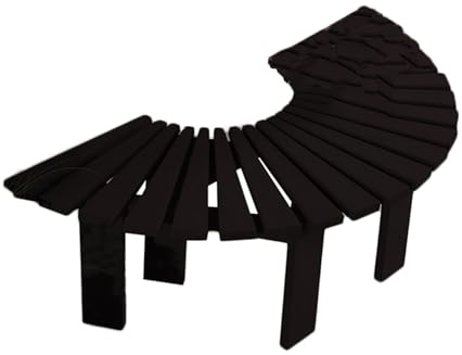 Trädbänk Runtom, Trädgårdsbalkongblomstativ, Massivt Trä Utomhus Halvrund Sits, Form Som Kan Förlängas Oändligt, For Parker Och Gräsmattor(Black)
