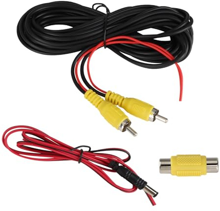 6M Rückfahrkamera Kabel, Doppelt Abgeschirmtes RCA Videokabel Mit 1M DC Stromkabel Und Cinch Kupplung, Cinch Kabel Verlängerung Für Monitor, Auto Rückfahrkamera, GPS, Autoradio Und Überwachungskamera