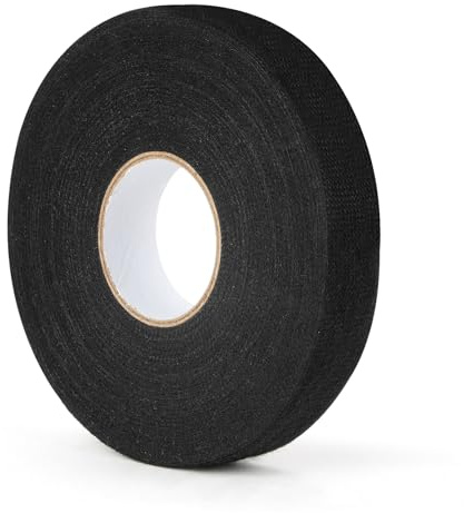 flintronic 1PCS Nastro Isolante, 1.9cm*25M, Nastro isolante Nero, Nastre Adesivo Telato per Tessuti, per Isolare e Raggruppare fili in Modo Cablaggio