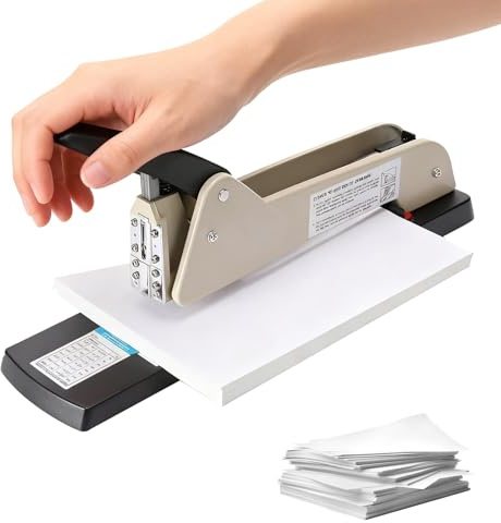 Agrafeuse à bras long robuste, agrafeuse portable à bras long, profondeur d'agrafage réglable de 250mm, capacité de 210 feuilles, plaque d'aiguille rotative, pour livrets et documents de bureau