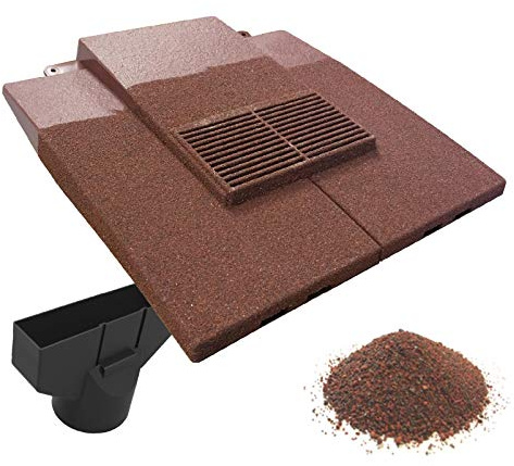 Granulated Old Red Plain in-line Roof Tile Vent & Pipe Adapter, Concrete & Clay
