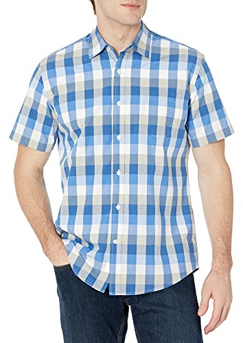 Amazon Essentials Men's Regular-Fit Short-Sleeve Poplin Shirt
