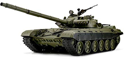 ES-TOYS Panzer Ferngesteuert mit Schussfunktion Russicher T-72 Heng Long 1:16 mit Rauch&Sound und Stahlgetriebe -2,4Ghz V6.0 (Pro)