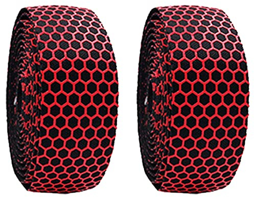 Azarxis Cykelstyreband, 2 stycken, styrband, ventilerande styrband för cykelhandtag vägcykel cykling (röd)