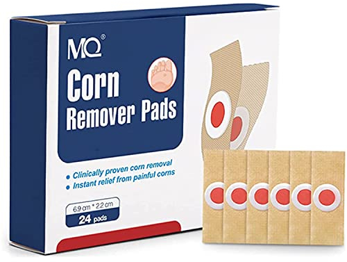 MQ Corn Remover Pads, Wart Remover, Foot Corn Remover Patch, 24 Pcs Corn Removal Pads, Corn Removal Ideal for Relief Corn Pain and Foot Care, Corn Plasters with Hole for Feet, Hand, Toe