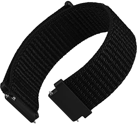WOCCI 20mm Verstellbares Nylon Uhrenarmband, Sport Loop Armband mit Schnellverschluss (Schwarz)
