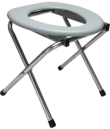 Wresetly 1 Chaise Percée, Chaise de Toilette Pliable pour Salle de Bain - Siège Portable - Pour l'Extérieur, le Camping, la Randonnée, les Voyages