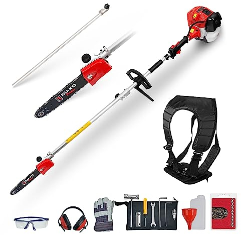 BU-KO 52 cc Benzin-Gartensägeaufsatz mit Langer Reichweite und 75cm Verlängerungsstange, Ultimatives Gartenwerkzeug für Baumschneiden, Astschnitt und Präzisionsschneiden
