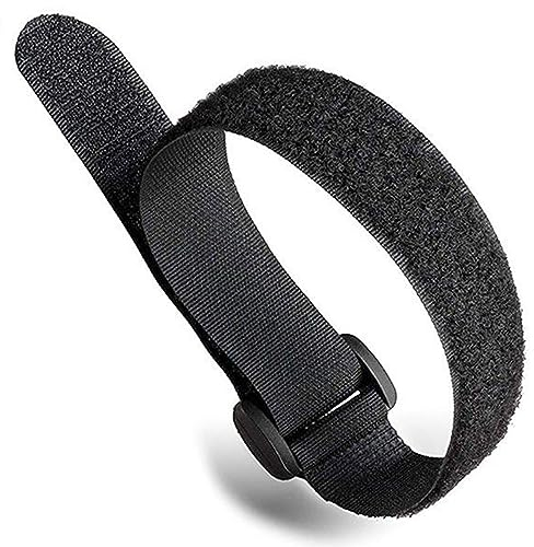 5pcs Attache Cable Scratch Réutilisable et Boucle Pour L'organisation Des Câbles de PC, La Télévision, Le Bureau - 20 x 500mm, Noir