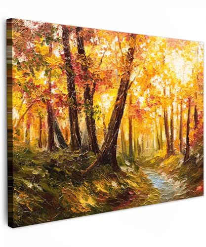 MuchoWow© Quadro Camera Da Letto 40x30 cm Quadri Soggiorno Decorazione Quadri Moderni Su Tela Stampe Foto Con Cornice Quadretti PosterPittura a olio - Autunno - Arte - Stagione