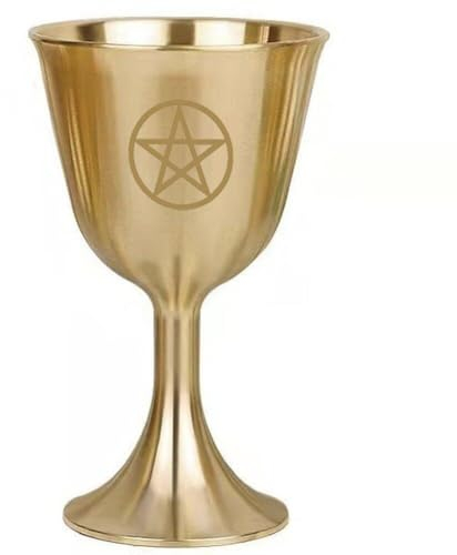Hrippy Calice en Laiton Boisson Gobelet Tasses Gobelet Wicca Laiton Cérémonie Divination Outil Astrologique pour Maison