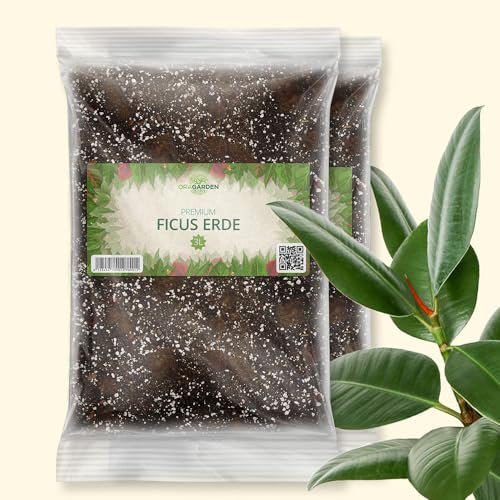 ORAGARDEN Ficus Erde für Zimmerpflanzen und Garten - 3L Ficus Substrat für Pflanzen, Palmen, Blumen - 6 Komponenten Blumenerde