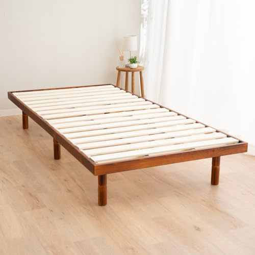 EMOOR Cama Baja con Lamas de Madera Fuji para Colchón Futón Japonés (Marrón-Retro), Altura Ajustable (6/18/30 cm) Tatami